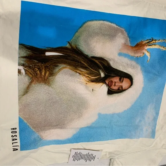 Rosalia Cream and Blue Graphic Tee concert tour vintage s/m classic Spain - Picture 2 of 9